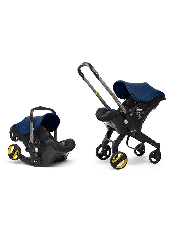 Doona+ Baby Car Seat and Travel Stroller, Convertible 0+ Infant Car Seat and Pram Combo, 5-Point Harness, Ergonomic Pushchair and Travel System, Royal Blue, ISOFIX Base Sold Separately - Image 2