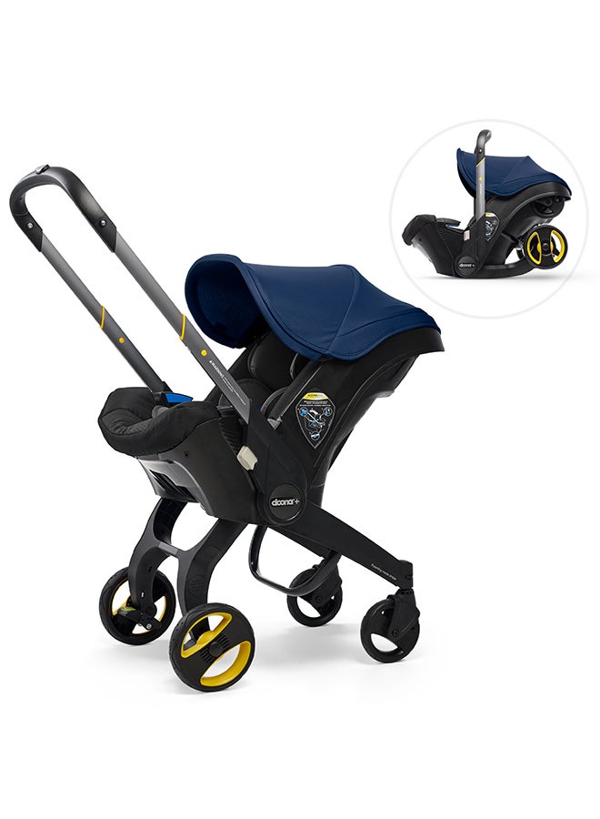 Doona+ Baby Car Seat and Travel Stroller, Convertible 0+ Infant Car Seat and Pram Combo, 5-Point Harness, Ergonomic Pushchair and Travel System, Royal Blue, ISOFIX Base Sold Separately - Image 1