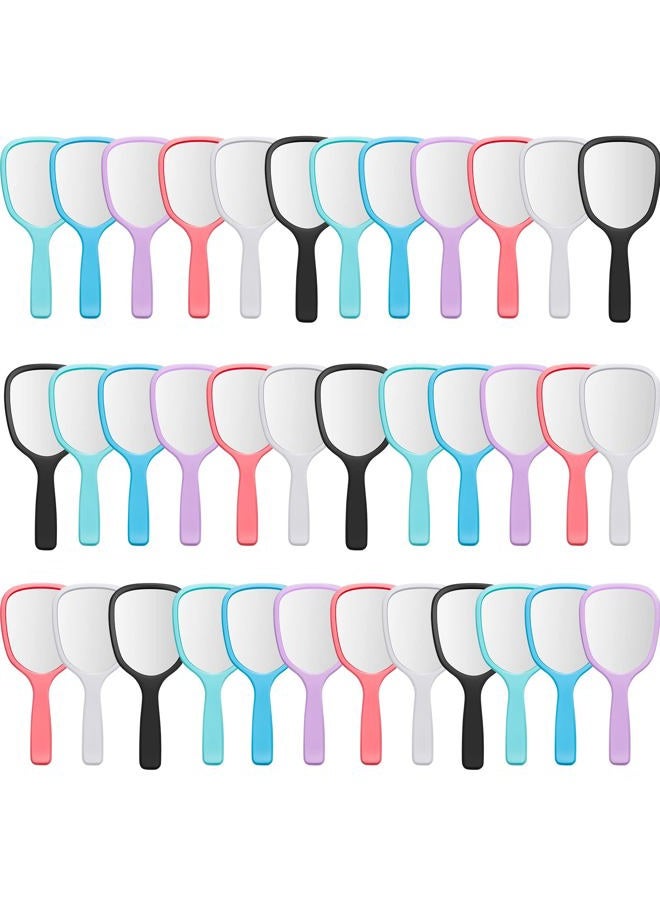 Vinsot مرآة يدوية بالجملة مع مقابض، مرايا يدوية بلاستيكية مدمجة للسفر وأدوات تجميل للمكياج للاستخدام المنزلي والسفر والتخييم، 7.09 × 3.15 بوصة - Image 1