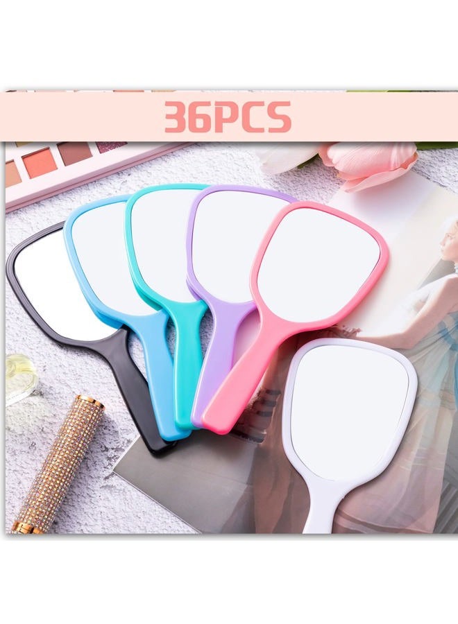 Vinsot مرآة يدوية بالجملة مع مقابض، مرايا يدوية بلاستيكية مدمجة للسفر وأدوات تجميل للمكياج للاستخدام المنزلي والسفر والتخييم، 7.09 × 3.15 بوصة - Image 3