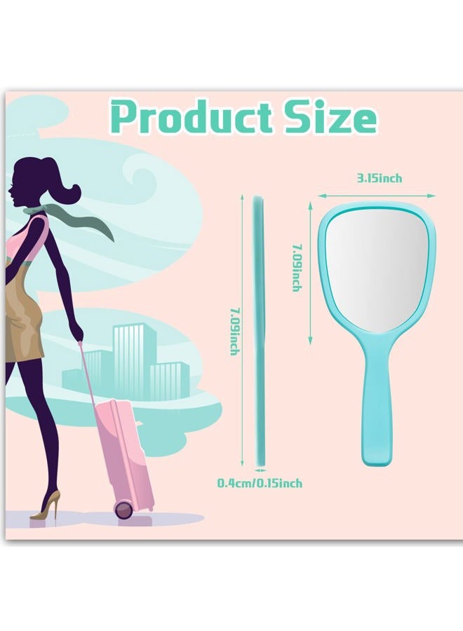 Vinsot مرآة يدوية بالجملة مع مقابض، مرايا يدوية بلاستيكية مدمجة للسفر وأدوات تجميل للمكياج للاستخدام المنزلي والسفر والتخييم، 7.09 × 3.15 بوصة - Image 2