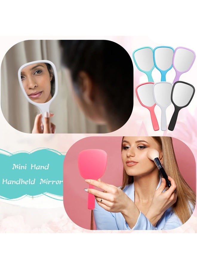 Vinsot مرآة يدوية بالجملة مع مقابض، مرايا يدوية بلاستيكية مدمجة للسفر وأدوات تجميل للمكياج للاستخدام المنزلي والسفر والتخييم، 7.09 × 3.15 بوصة - Image 5