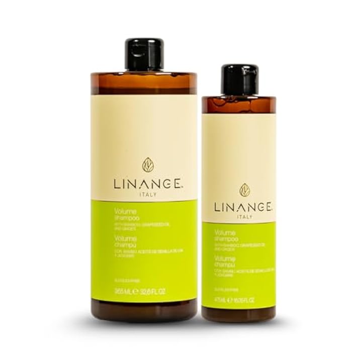 LINANGE Volume Shampoo with Bamboo, Grapeseed Oil & Ginger Extracts for Chemically Treated Hair | Revitalizing & Hydrating Shampoo - 965ml / 32.6 oz. - Image 5