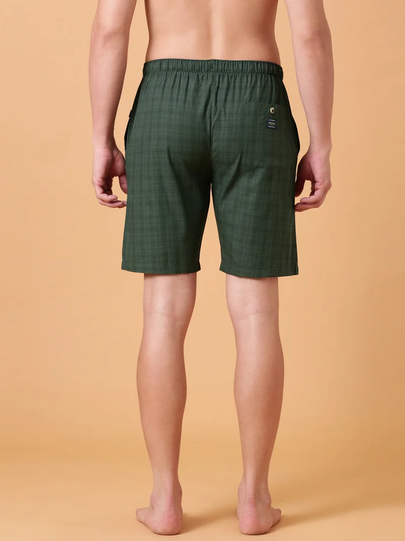 Joven JOVEN Men Checked Cotton Lounge Shorts