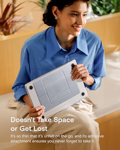 MOFT Laptop Stand for Desk, Adhesive MacBook Computer Stand with 2 Adjustable Viewing Angles, Foldable and Portable Laptop Riser Compatible with 11"-16" Laptops, Silver(Adhesive Version) - Image 4