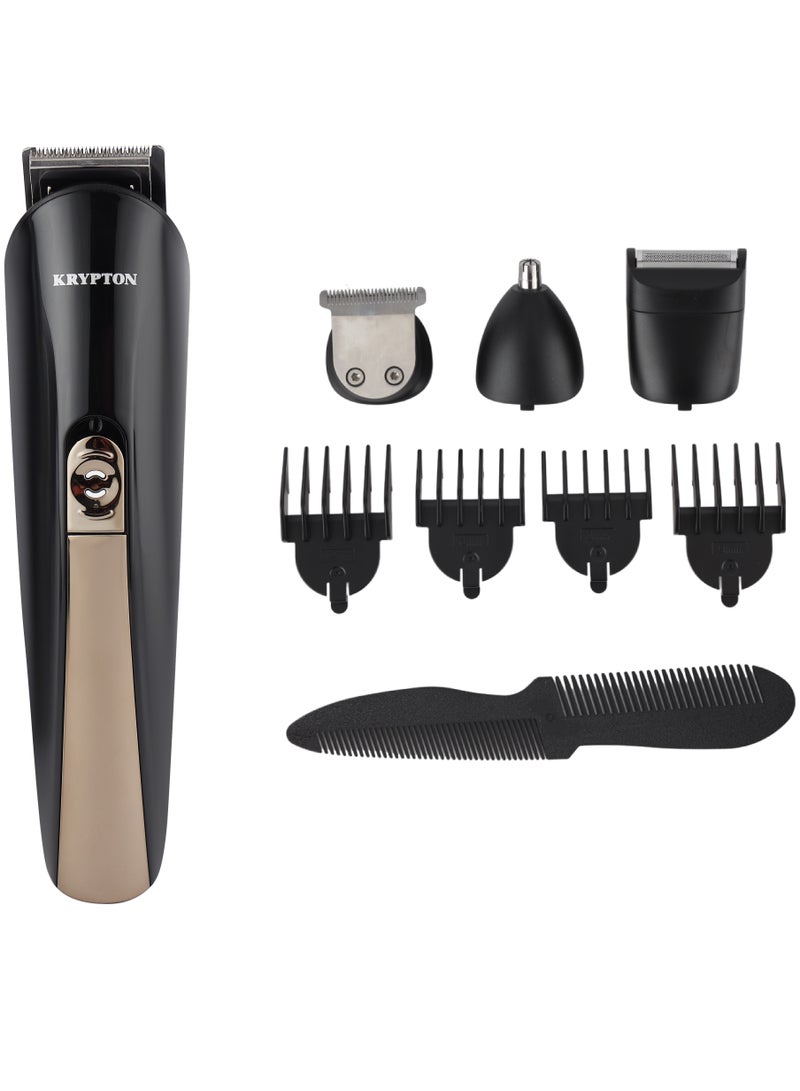 Krypton 11-in-1 Rechargeable Grooming Set- KNTR6575/ with Detachable Trimmer Attachments, Works 2 Hours Continuously on Full Charge/ Cord and Cordless Working, Prefect for Home and Professional Styling/ Black, 2 Years Warranty BLACK - Image 1