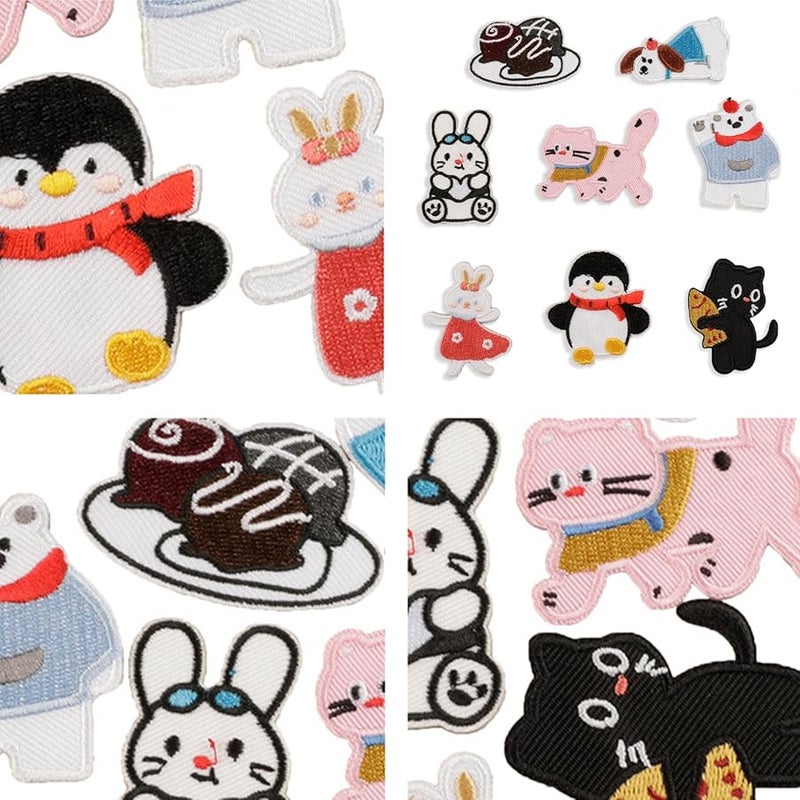 8 قطع من رقاعات الحيوانات الكرتونية الحديدية لتصليح وتزيين الجينز - Image 4