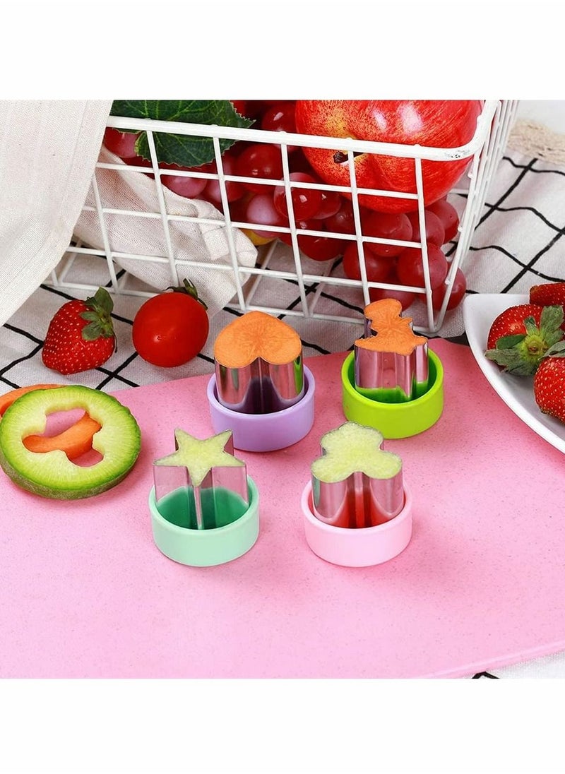 Excefore - Vegetable Cutter Shapes Set, Stainless Steel Vegetable And Fruit Cutter Mini Cookie Cutters Fruit Cookie Pastry Stamps Mold For Kids Baking And Food Supplement Tools Accessories (8 PCS) - Image 1