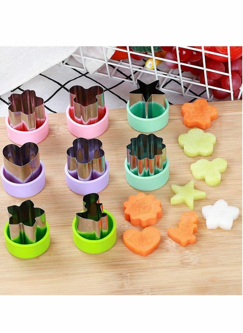 Excefore - Vegetable Cutter Shapes Set, Stainless Steel Vegetable And Fruit Cutter Mini Cookie Cutters Fruit Cookie Pastry Stamps Mold For Kids Baking And Food Supplement Tools Accessories (8 PCS) - Image 1