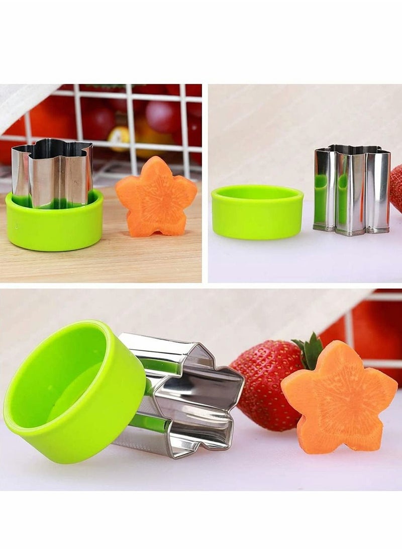 Excefore - Vegetable Cutter Shapes Set, Stainless Steel Vegetable And Fruit Cutter Mini Cookie Cutters Fruit Cookie Pastry Stamps Mold For Kids Baking And Food Supplement Tools Accessories (8 PCS) - Image 1