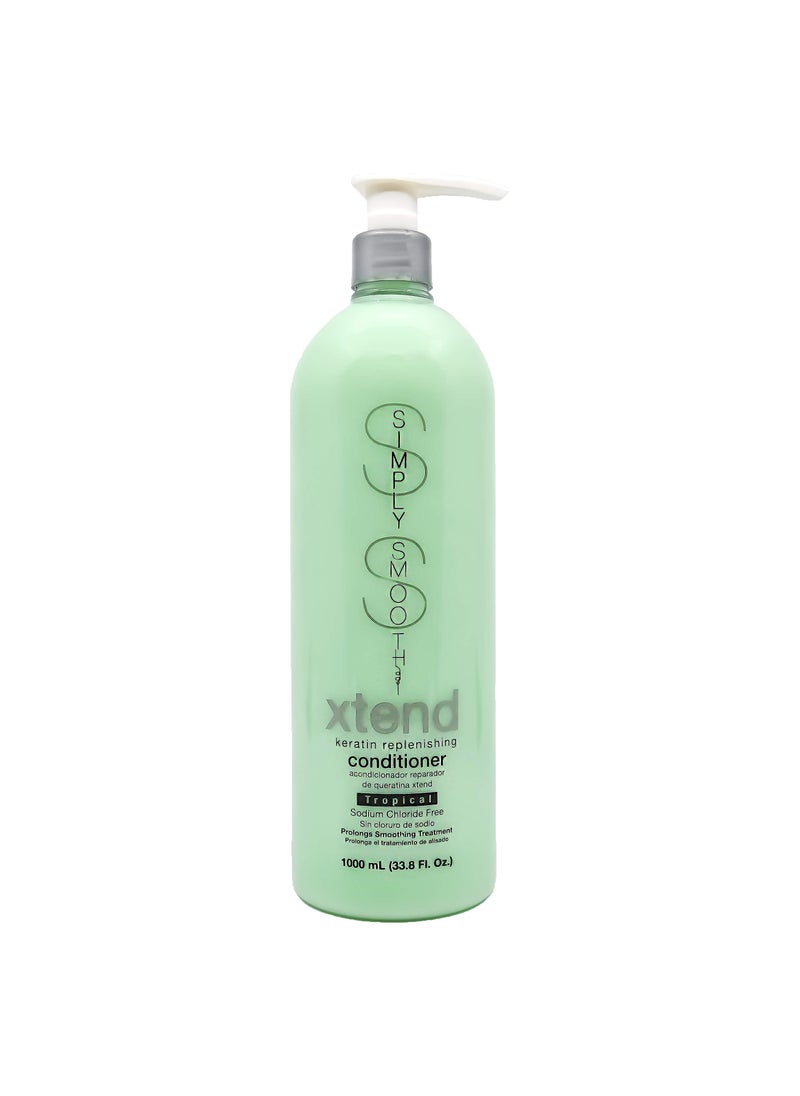 SIMPLY SMOOTH SIMPLY SMOOTH Xtend Keratin Replenishing Tropical Conditioner Keratin & Collagen Infused Daily Moisturizer For All Hair Types Restore Depleted Keratin To Provide Strength & Enhance Shine 33.8 Oz 