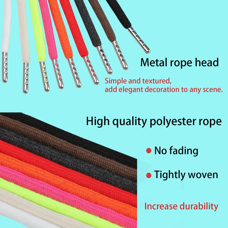 Anjpuy 4 Pcs 53'' Drawstring Cords Replacement Drawstrings in 10 Colors facor,with 3 Style Easy Threader for Sweatpants Shorts Pants Hoodies(Black) - Image 4