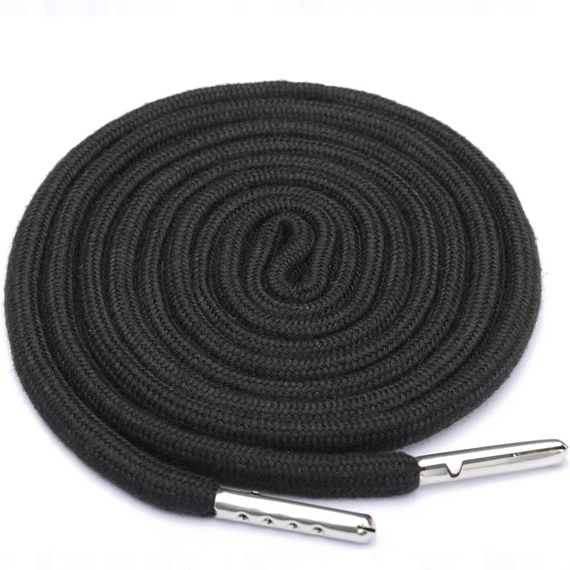 Anjpuy 4 Pcs 53'' Drawstring Cords Replacement Drawstrings in 10 Colors facor,with 3 Style Easy Threader for Sweatpants Shorts Pants Hoodies(Black) - Image 2