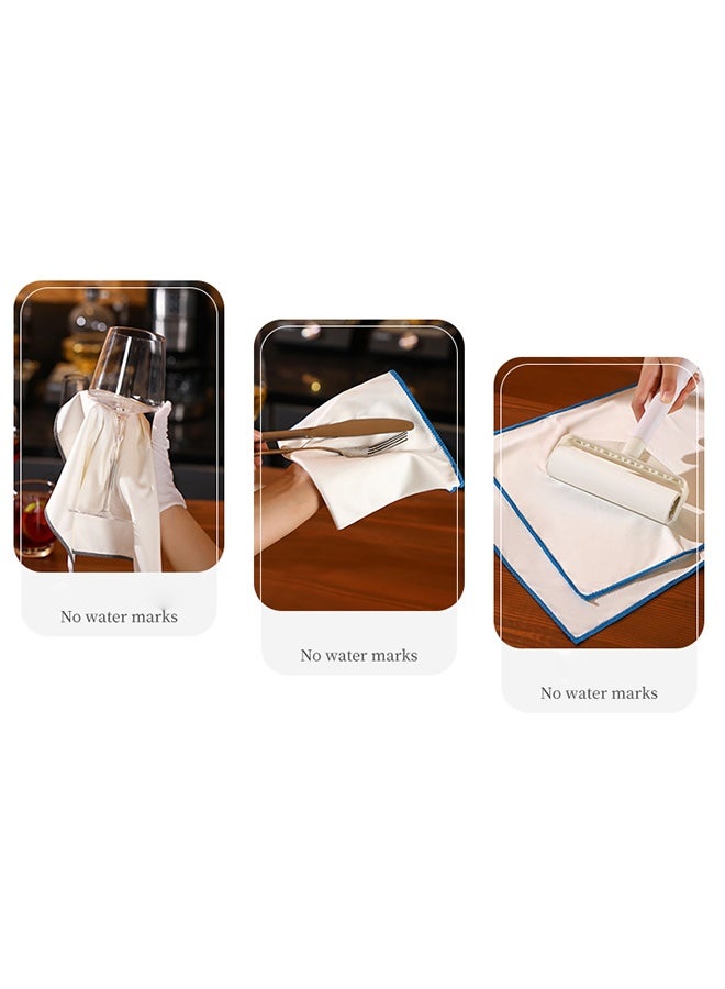 4pcs Wine Glass Polishing Cloth Large Microfiber Cleaning Cloth Cotton-Free Towel for Drying Wine Glasses Cleaning Window Goblet Tableware Glassware (White) - Image 3