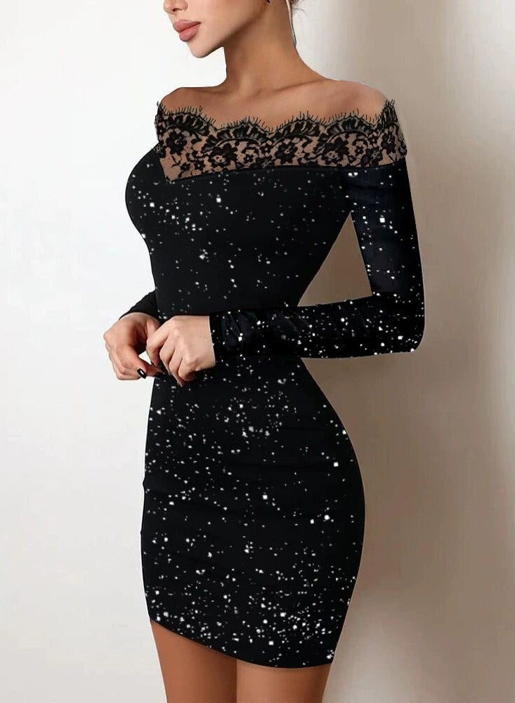 general فستان بفتحة عنق على شكل حرف V مرن وبارز - Image 2