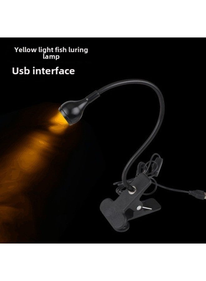 USB Raft Fishing Lamp Yellow Light Fishing Lamp Universal Gooseneck Night Fishing Lamp Fishing Lamp Yellow Light Blue Light Red Light-Color:Black Red Light - Image 2