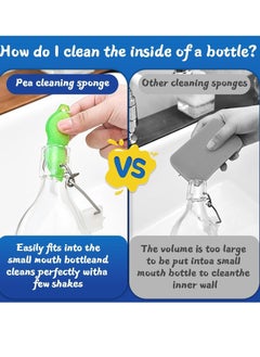 Oasisgalore 5 PCS Reuseable Beans Bottle Cleaner，Bottle Brush Cleaning Sponge for Internal Cleaning of Small Mouth  - Image 3