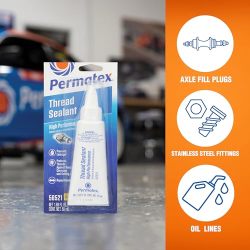 Permatex 56521 High Performance Thread Sealant ,Thread Lock & Screw Glue for Bolts Nuts & Fasteners to Prevent Loosening & Corrosion, Removable w/ Hand Tools 50 ml - Image 4