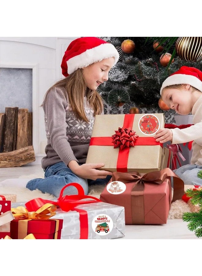 LRKNNO 500Pcs Cute Christmas Stickers Roll Merry Christmas Stickers Santa Claus Roll Stickers Xmas Tree Car Designs Holiday Round Labels Sticker For Christmas Gift Boxes Presents Cards Envelopes Decor - Image 2