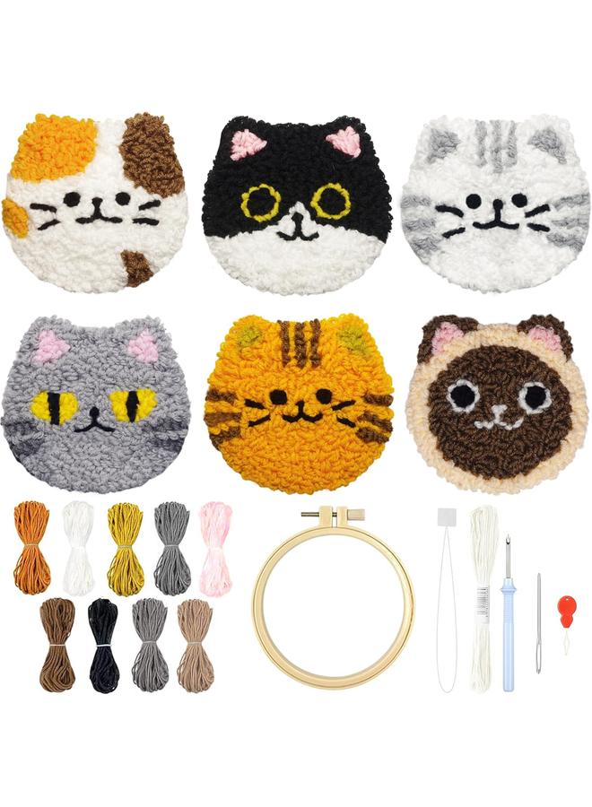 الأزرق جي دبليو طقم أكواب إبرة Morledoa، أطقم إبرة لكمة للبالغين المبتدئين، طقم إبرة لكمة مع لباد لاصق، خيوط، حلقة تطريز، تعليمات، أطقم أكواب إبرة لكمة DIY - Image 1