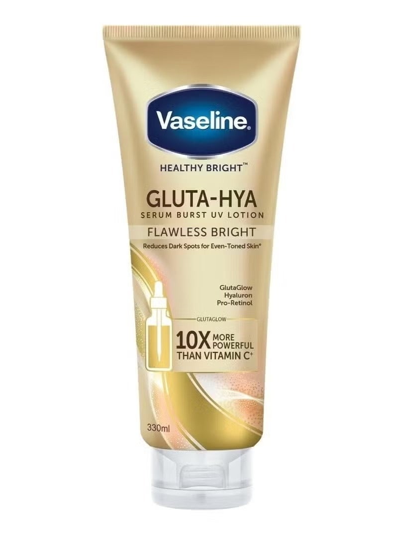 Vaseline Healthy Bright Gluta-Hya Serum Burst UV Lotion Flawless Bright 330ml - Image 1
