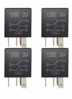 5 Pin 12V Relay 12V 30A Relay Multi Purpose Automotive Relay Black Starter Relay Car Heavy Duty Relay for Car Motor Automotive Replacement Accessories (4 PCS)