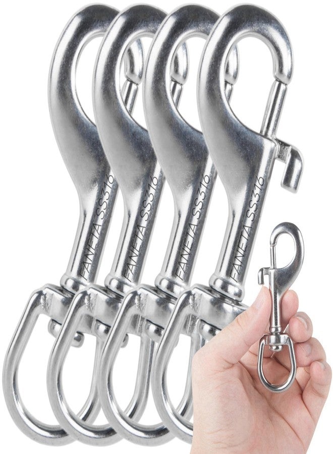 Faneta Swivel Eye Snap Hook, Single Ended Bolt Snap Clips, Marine Grade Stainless Steel 316 Clips for Diving Keychain Dog Leash Camera Strap Clothesline (Set of 4) (90mm) - Image 1