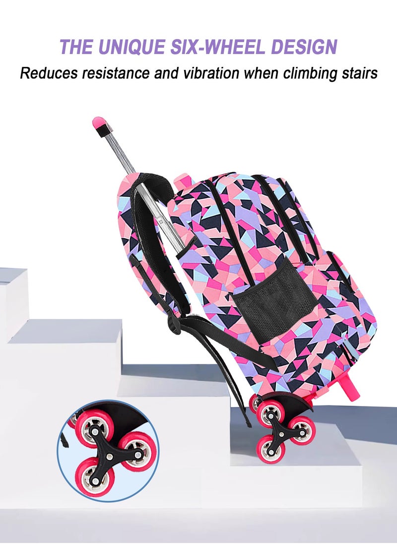 URbazaar 3-PCS Boys Rolling Backpacks Kids'Luggage Wheeled Backpack for School Boys Trolley Bags Roller Bookbag with Lunch Bag  - Image 5