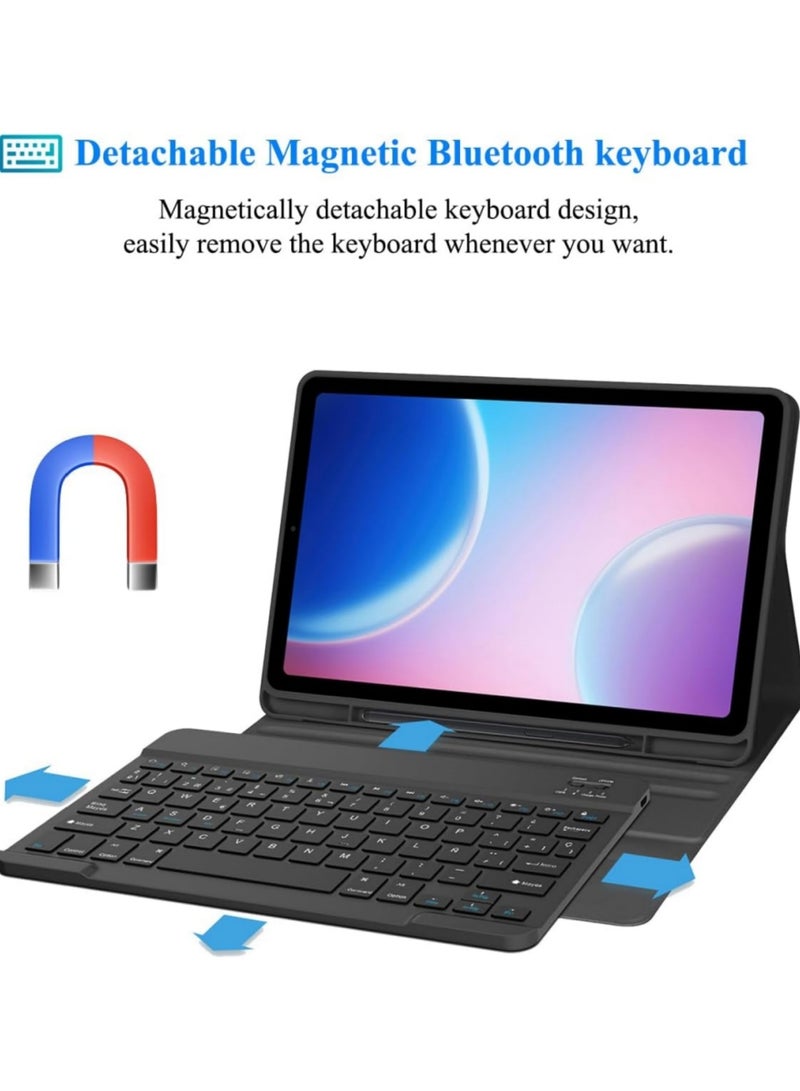 Adando [Arabic & English] Keyboard Case with Mouse for Honor Pad X9a 11.5-inch (2025 Model), Detachable Magnetic Rechargeable, Bluetooth Keyboard Case Cover with Wireless Bluetooth Mouse, 3 Angle Adjustment (Black) - Image 5