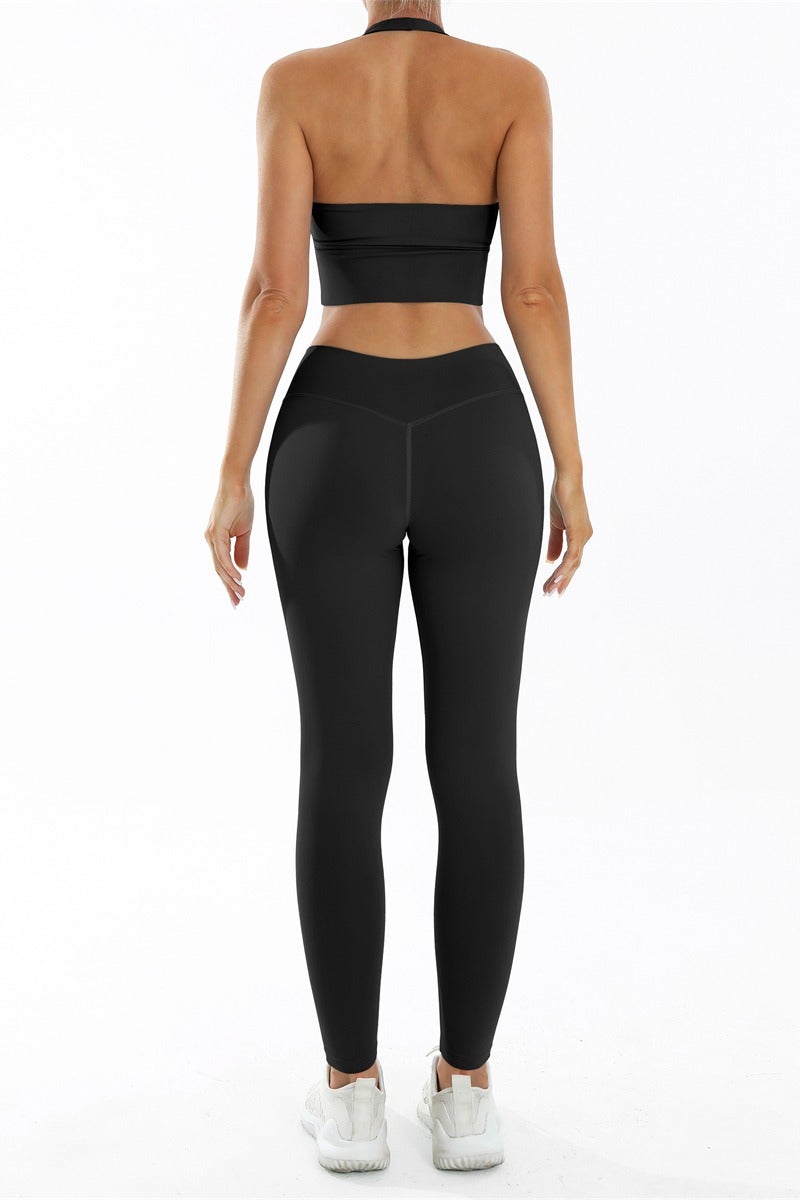 general Yoga Set for Women Gym Leggings Halter Sport Bras 2 Piece Gym Outfits Workout Suit Sportswear - Image 3