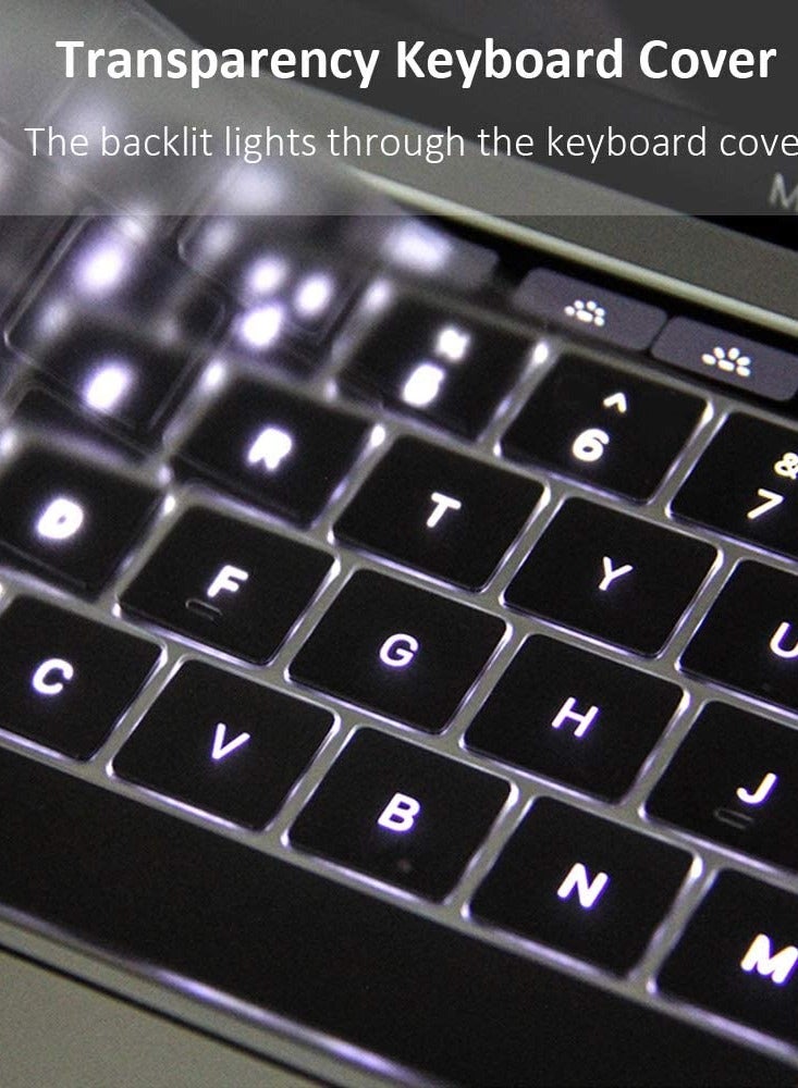 غطاء لوحة المفاتيح رفيع للغاية متوافق مع جهاز MacBook Pro 13 بوصة M2 M1 A2338 A2289 A2251 وMacBook Pro 16 بوصة A2141 إصدار 2019، TPU شفاف (ليس غطاء شريط اللمس) - Image 4