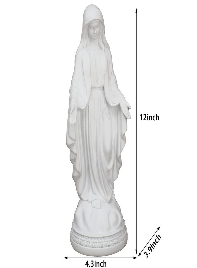 Magicsculp 12 Inch Blessed Virgin Mary Decorative Figurine，Catholic Religious Gifts 12 Inch Resin Statue Figurine (White)… - Image 4