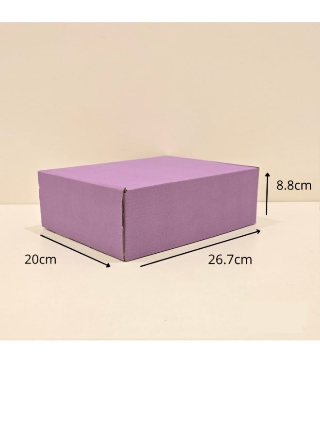علب شحن كرتونية مضلعة باللون البنفسجي – عبوة 25 قطعة مقاس 26.7×20×8.8 سم، لتغليف وشحن منتجات المشاريع الصغيرة، الهدايا، التخزين، التغليف الإبداعي، صديقة للبيئة وسهلة الطي - Image 3