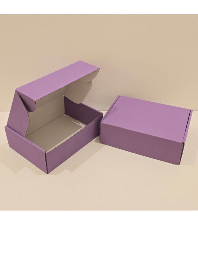 علب شحن كرتونية مضلعة باللون البنفسجي – عبوة 25 قطعة مقاس 26.7×20×8.8 سم، لتغليف وشحن منتجات المشاريع الصغيرة، الهدايا، التخزين، التغليف الإبداعي، صديقة للبيئة وسهلة الطي - Image 2