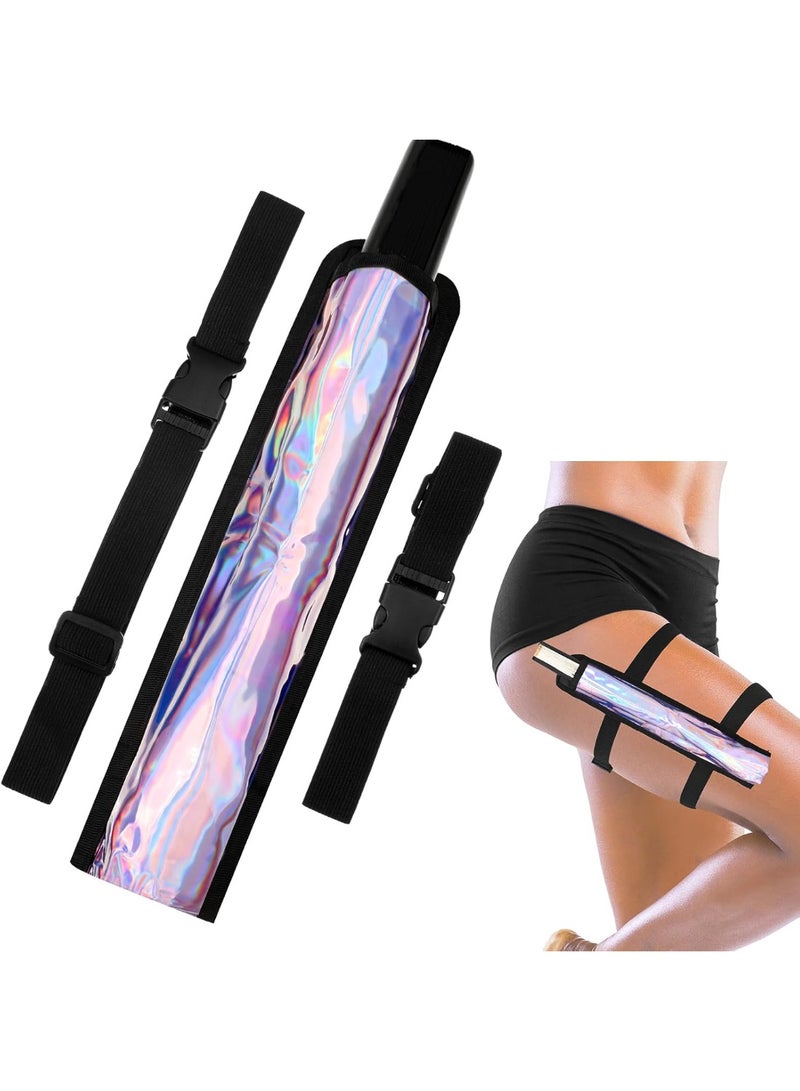 KASTWAVE Summer Rave Fan Holster, Rave Fan Holder Folding Hand Fan Pouch Foldable Fan Sleeves with Waist Belt for Thigh Party(Not Include Fans)  - Image 1