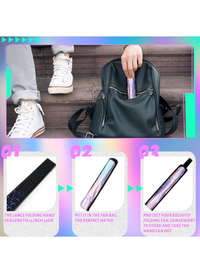KASTWAVE Summer Rave Fan Holster, Rave Fan Holder Folding Hand Fan Pouch Foldable Fan Sleeves with Waist Belt for Thigh Party(Not Include Fans)  - Image 2