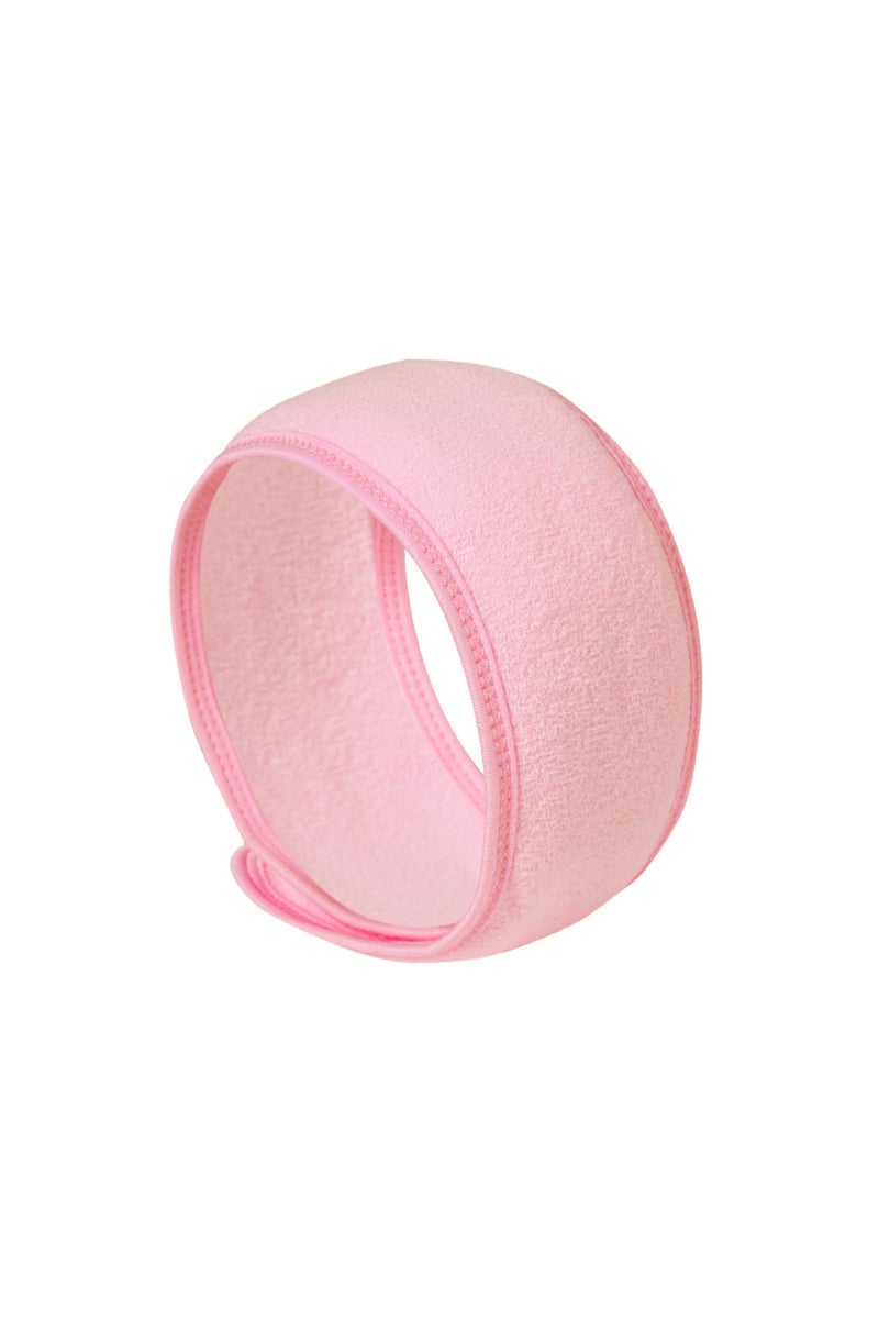 إيروريكس طوق رأس وردي قابل للتعديل للنساء، مناسب للوجه والجسم، مثالي للاستحمام ووضع المكياج، مصنوع من قماش ناعم.