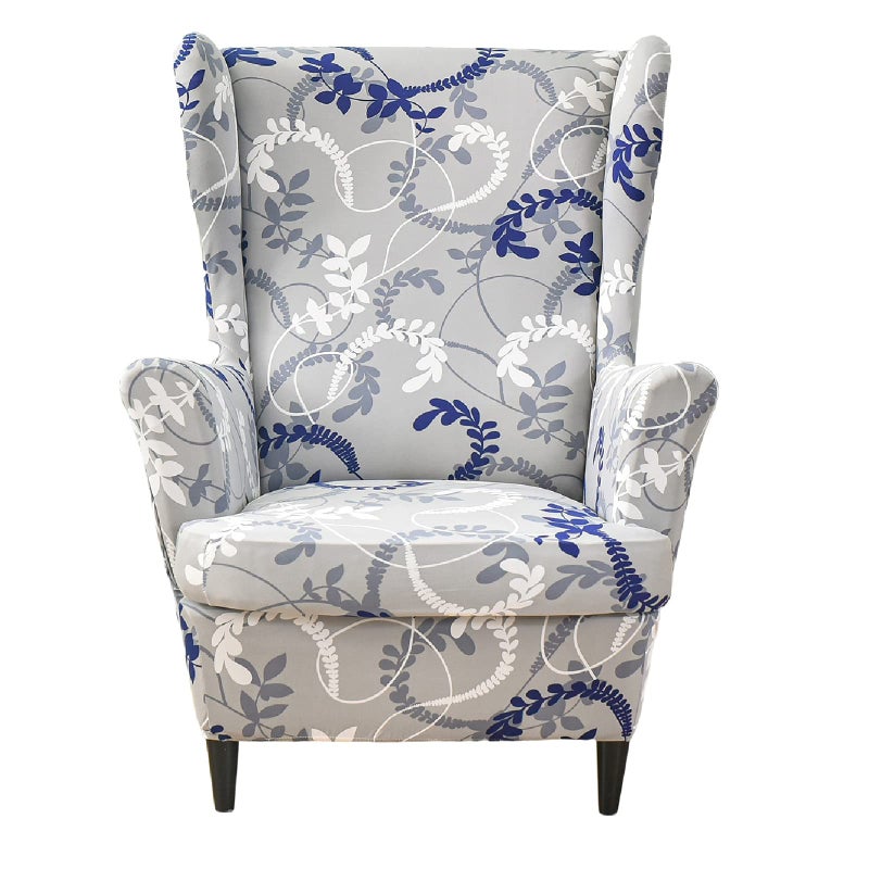 KRFOONN Wingback Chair Covers Slipcovers 2 Piece Stretch Wing Chair Covers Spandex Slipcovers Wingback Sofa Covers Armchair Covers Non-Slip Furniture Protector for Living Room Wingback Chairs, A17 - Image 1