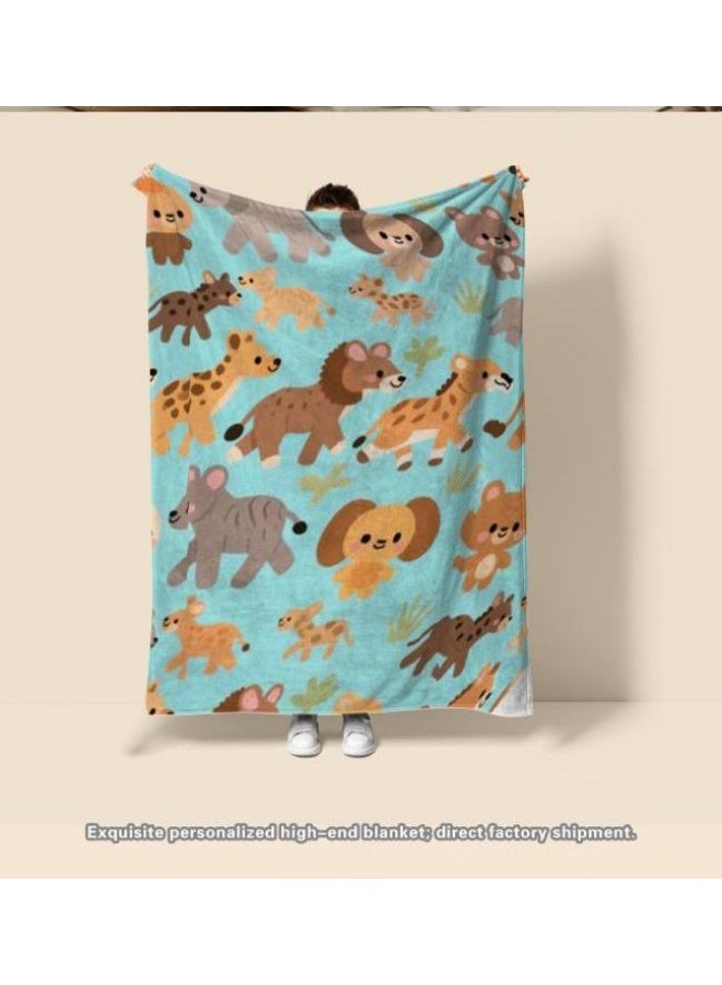 عام بطانية رقيقة من الفانيلا الكرتونية للأطفال أو الطلاب (دافئة ومريحة ومناسبة للنوم والألعاب) 100 سم * 150 سم - Image 3