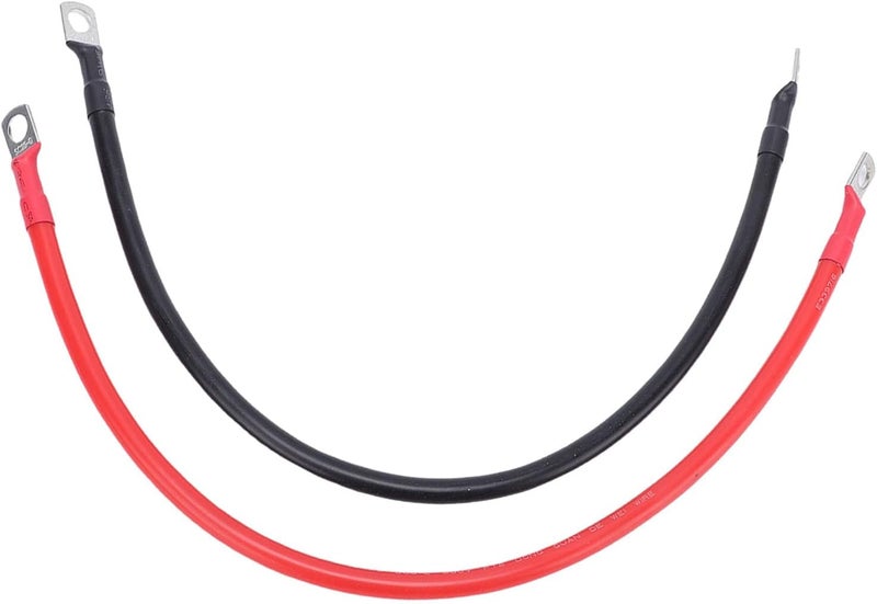 كابل بطارية Jeffergarden بسمك 6 AWG، طول 12 بوصة، مجموعة أسلاك محولات الطاقة من النحاس الخالص، مزودة بموصلات نحاس مطلية بقطر 0.31 بوصة، مناسبة للمنازل المتنقلة الشمسية، السيارات، القوارب، والدراجات النارية. - Image 1