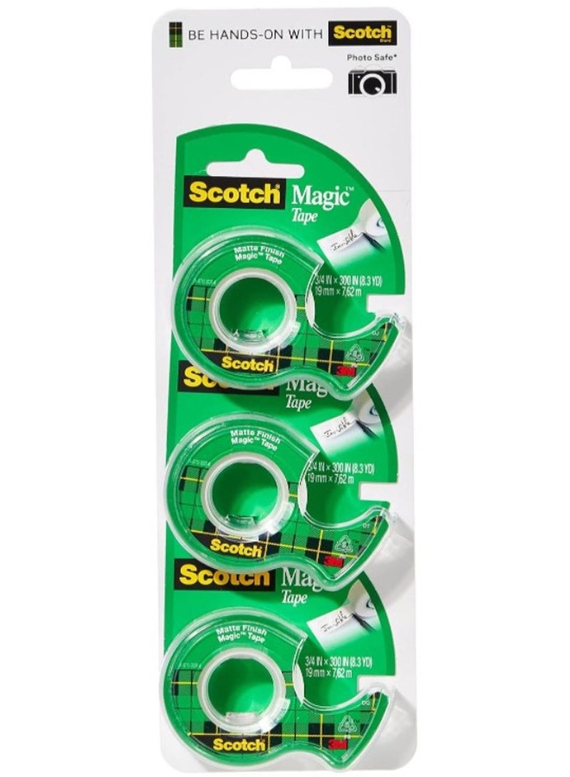 Scotch Tapes Promo 1 - Magic Tape in dispenser, Invisible. 3 dispensers/pack