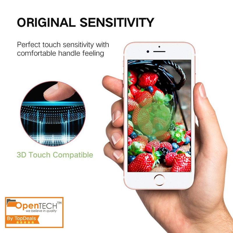 OpenTech ® Military-Grade Tempered Glass Screen Protector Compatible for iPhone 6 / 6s Edge to Edge Coverage with Easy Installation kit (WHITE COLOR) - Image 5