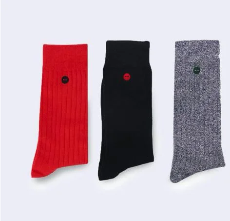 Faguo Set of 3X Socks in Cotton and Recycled Polyester - Red, Navy Blue, Grey