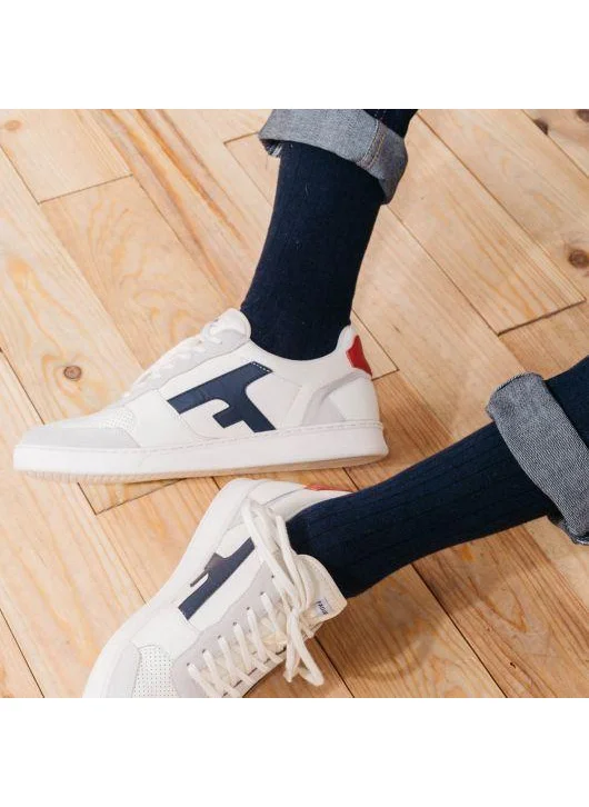 Faguo Set of 3X Socks in Cotton and Recycled Polyester - Red, Navy Blue, Grey
