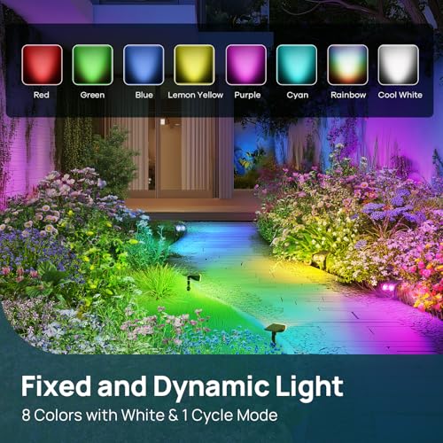 Linkind RGB Christmas Solar Lights Outdoor Waterproof IP67 StarRay Color Changing Spot Lights Outdoor for Yard Garden Pathway Holiday Christmas Decorations (Multicolor, 6 Pack) - Image 2