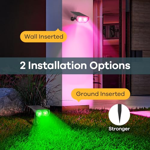 Linkind RGB Christmas Solar Lights Outdoor Waterproof IP67 StarRay Color Changing Spot Lights Outdoor for Yard Garden Pathway Holiday Christmas Decorations (Multicolor, 6 Pack) - Image 5