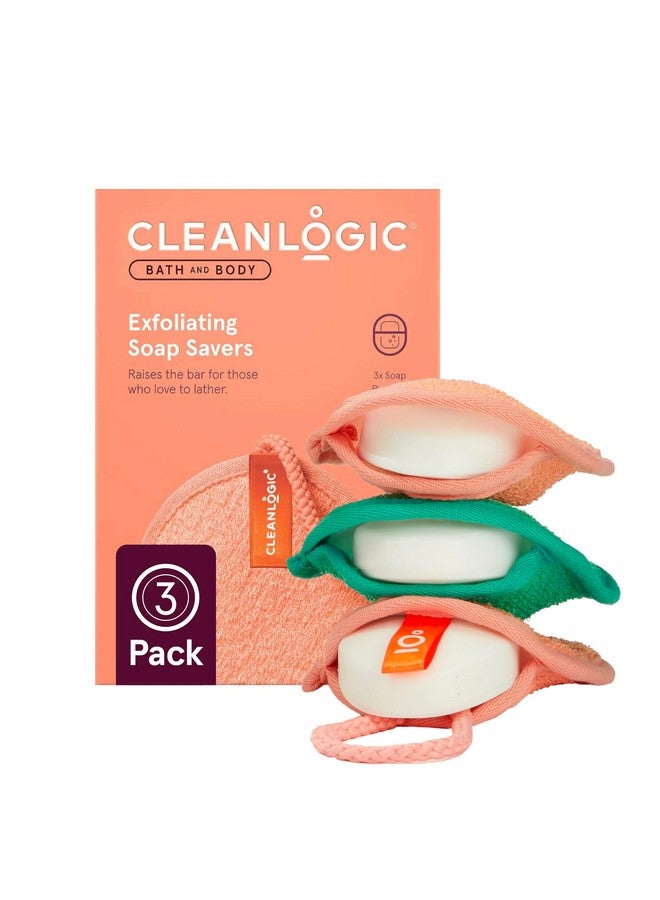 كلين لوجيك صابون مقشر للجسم والحمام من كلين لوجيك، حقيبة مقشر ومنظف، روتين يومي للعناية بالبشرة للحصول على بشرة ناعمة ونظيفة، ألوان متنوعة، عبوة اقتصادية من 3 قطع - Image 1