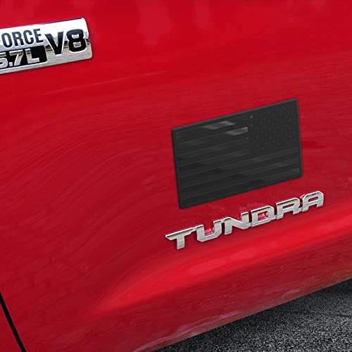 Hadwoer 2 Pack Car American Flag Sticker, Black 3D US Decal for Vehicles, 5"x 3" Small USA Bumper Emblem Sticker Compatible with Jeep, Trucks, RV, SUV and More (One Left and One Right) - Image 3