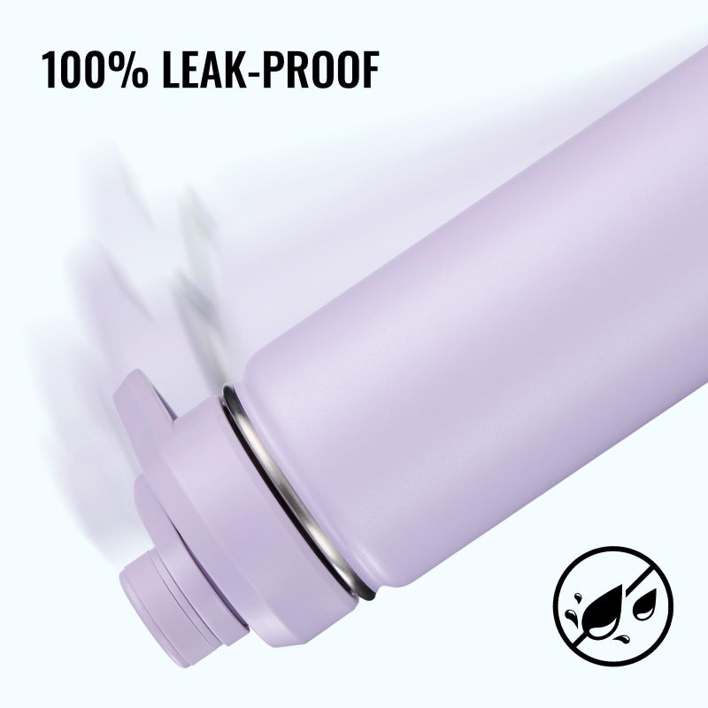 Fijinhom 24 oz Insulated Water Bottle with Handle, 304 Stainless Steel Water Bottles with Wide Mouth, Double Wall Vacuum Sports Water Bottle, BPA Free, Keep Cold and Hot, Purple - Image 4