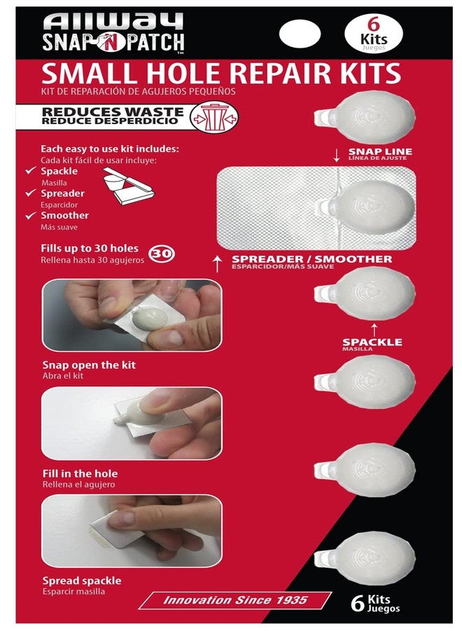 ALLWAY SNP6 Small Hole Filler Repair Kit Multipack, Includes 6 Pods - Image 1